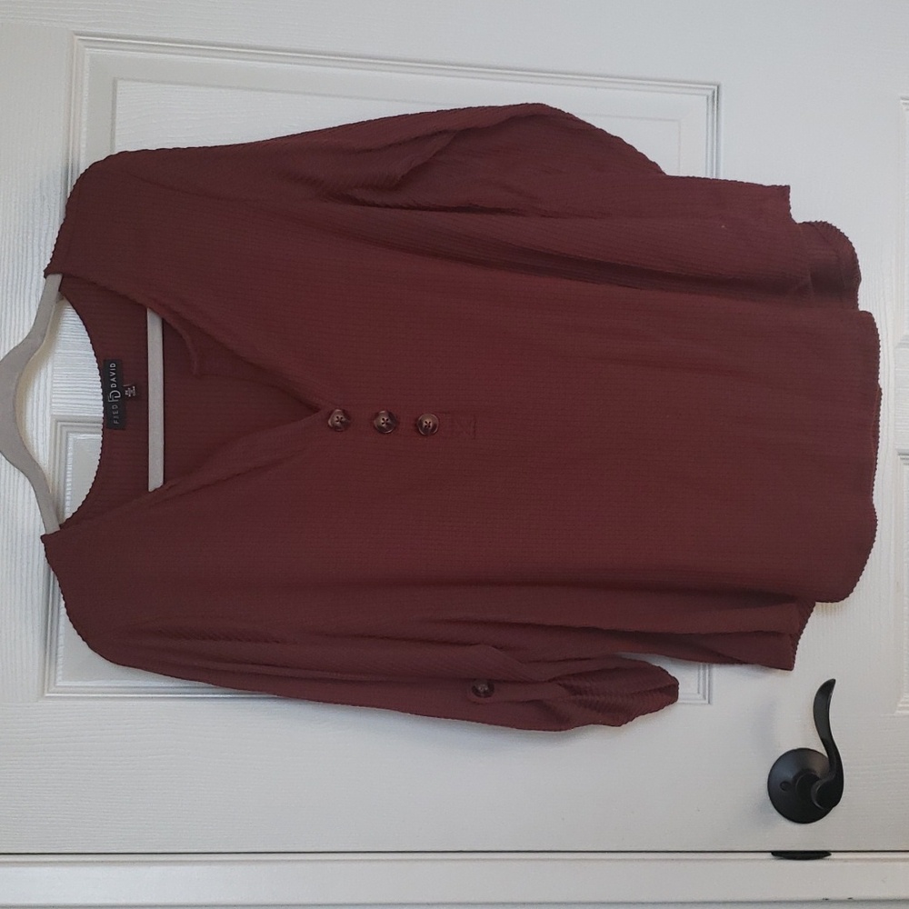 Pre owned Fred David burgundy shirt 2XL